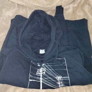 PORT & COMPANY GRAPHIC HOODIE JAPANESE TEXT ELECTRICITY DESIGN